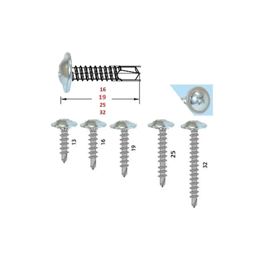 STD Rysb Pul Başlı Akıllı Vida Matkap Uçlu 3.9x16 Kutu 2000 Adet