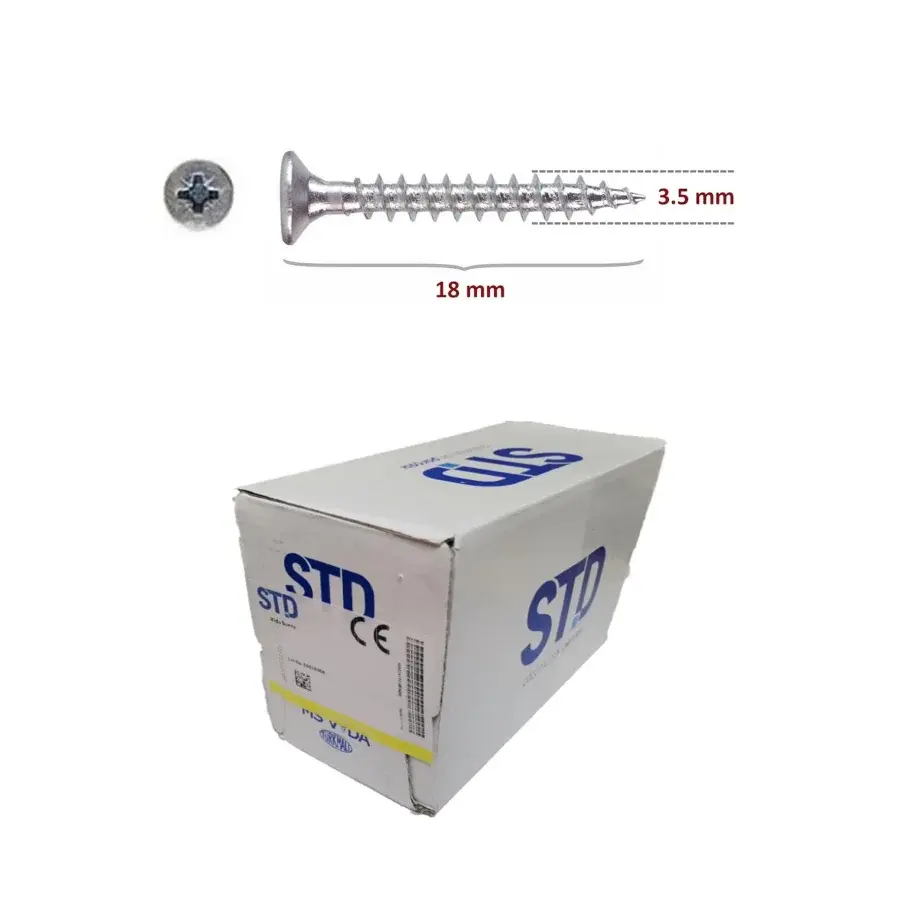 STD Ağaç ve Sunta Vidası 3.5x18 Kutu 1000 Adet