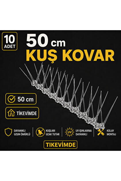 PLASTİK KUŞKONMAZ ŞEFFAF 50CM KUŞKOVAR  10 ADET